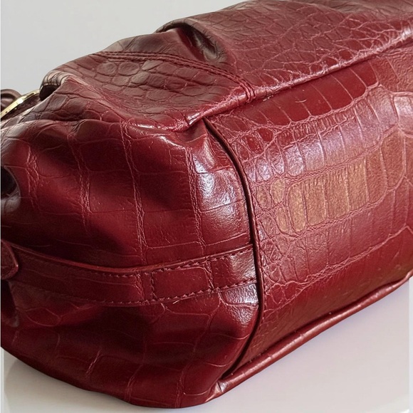 NWT Anne Klein Elegant Red Leather Satchel Shoulder Handbag! NEW! - Picture 7 of 14